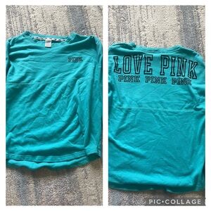 PINK Victoria's Secret Blue Sweatshirt Relaxed Fit Hoodie